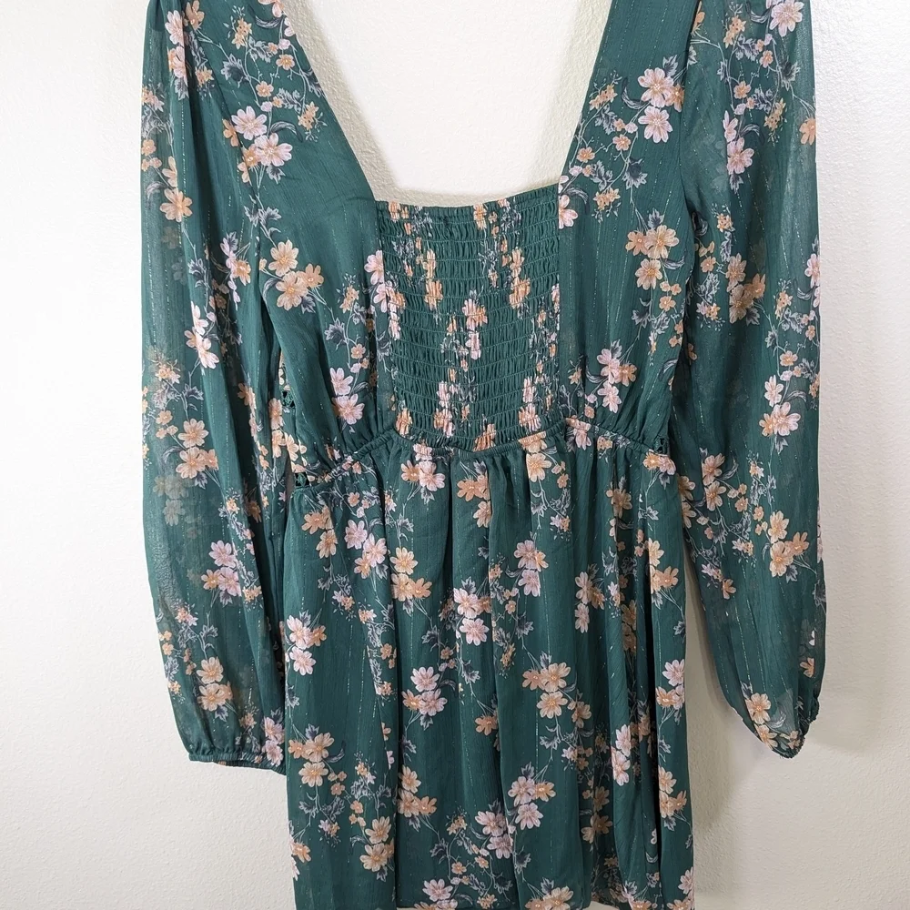 Trixxi Floral Blouse - Green and Pink - Picture 2 of 6